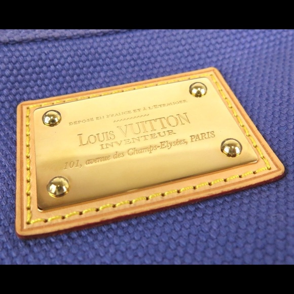 ✨Authentic Rare LOUIS VUITTON Purple Canvas Clutch Wristlet Crossbody Bag - Picture 5 of 16